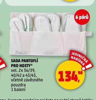 SADA PANTOFL PRO HOSTY