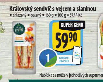 KRLOVSK SENDVI S VEJCEM A SLANINOU
