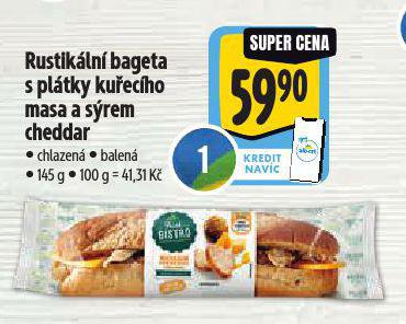 RUSTIKLN BAGETA S PLTKY KUECHO MASA A SREM CHEDDAR