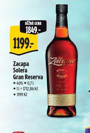 ZACAPA SOLERA GRAN RESERVA