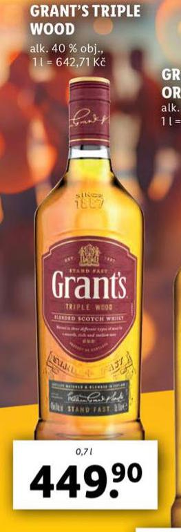 GRANTS TRIPLE WOOD WHISKY