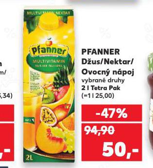 PFANNER DUS, NEKTAR A NPOJ