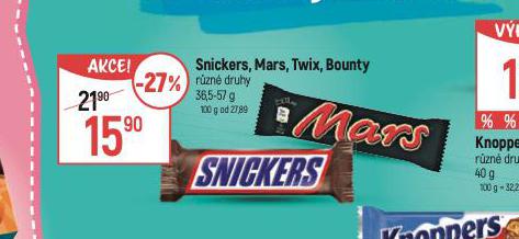 SNICKERS, TWIX, MARS, BOUNTY
