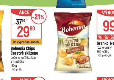 BOHEMIA CHIPS ERSTV SKLIZENO