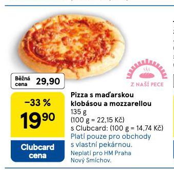 PIZZA S MAARSKOU KLOBSOU A MOZZARELOU