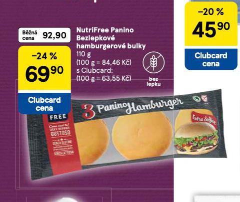 NUTRIFREE PANINO BEZLEPKOV HAMBURGEROV BULKY