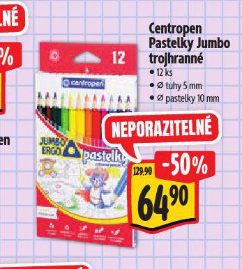 CENTROPEN PASTELKY JUMBO TROJHRANN