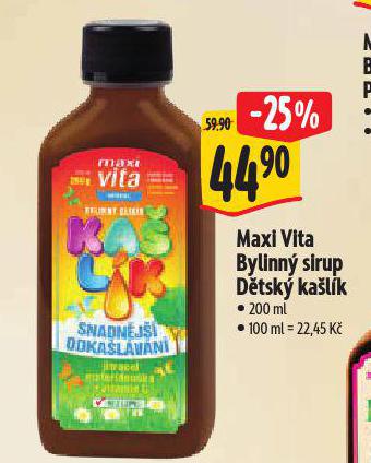 MAXI VITA BYLINN SIRUP DTSK KALK