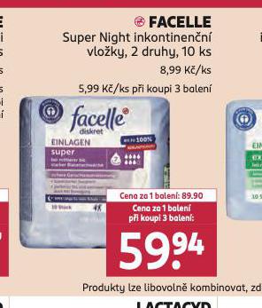 FACELLE SUPER  NIGHT INKONTINENN KALHOTKY