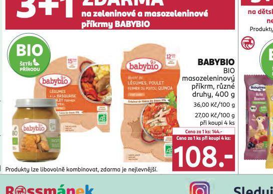 BABYBIO BIO MASOZELENINOV PKRM
