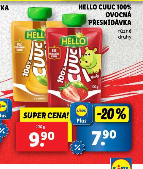 HELLO CUUC 100% OVOCN PESNDVKA