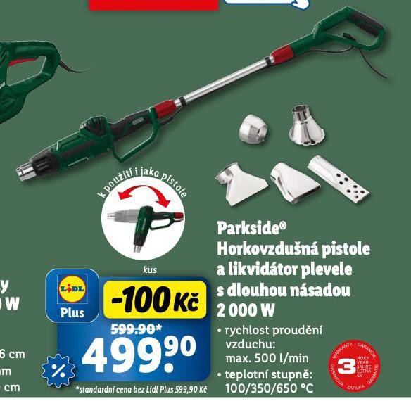 HORKOVZDUN PISTOLE A LIKVIDTOR PLEVELE S DLOUHOU NSADOU 2000 W
