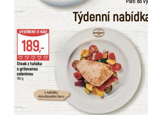 STEAK Z TUKA S GRILOVANOU ZELENINOU