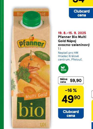 PFANNER BIO MULTI GOLD NPOJ OVOCNO-ZELENINOV