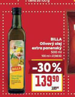 BILLA OLIVOV OLEJ EXTRA PANENSK