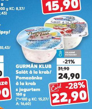 GURMN KLUB POMAZNKA  LA KRAB S JOGURTEM