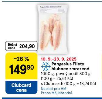 PANGASIUS FILETY HLUBOCE ZMRAZEN