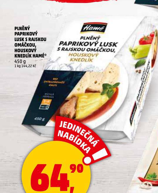HAM PLNN PAPRIKOV LUSK S RAJSKOU OMKOU, HOUSKOV KNEDLK