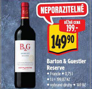 BARTON A GUESTIER RESERVE