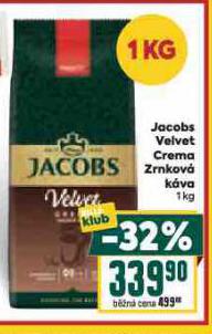 JACOBS VELVET CREMA ZRNKOV KVA