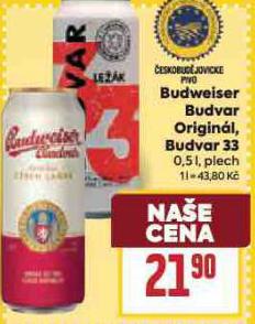 BUDWEISER BUDVAR ORIGINL