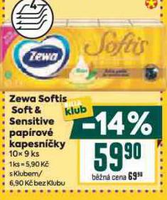 ZEWA SOFTIS SOFT A SENSITIVE PAPROV KAPESNKY