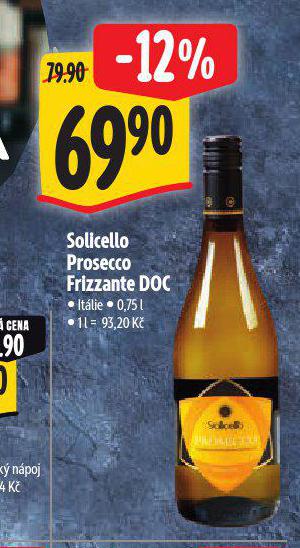 SOLICELLO PROSECCO FRIZZANTE DOC