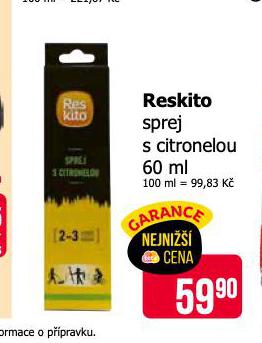 RESKITO SPREJ S CITRONELOU