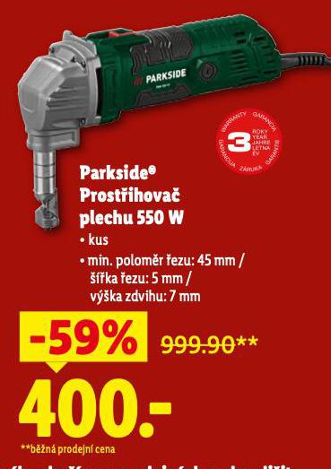 PARKSIDE PROSTIHOVA PLECHU