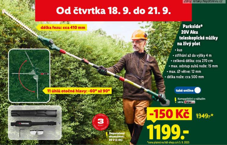 PARKSIDE 20V AKU TELESKOPICK NَKY NA IV PLOT