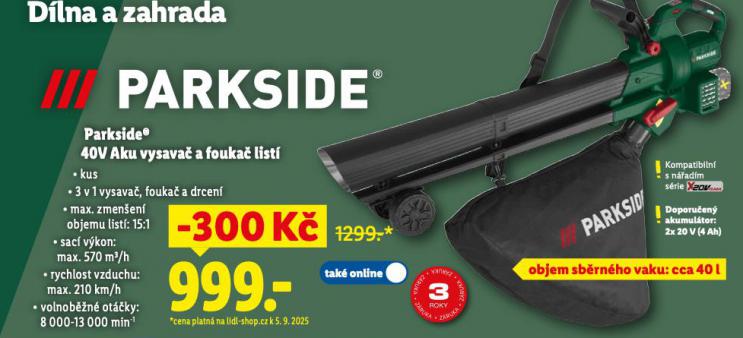 PARKSIDE 40V AKU VYSAVA A FOUKA LIST