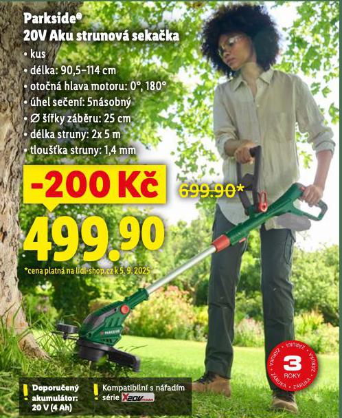 PARKSIDE 20V AKU STRUNOV SEKAKA