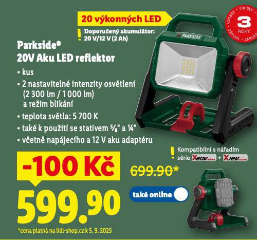 PARKSIDE 20V AKU LED REFLEKTOR
