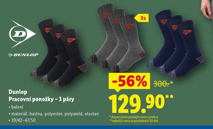 DUNLOP PRACOVN PONOKY - 3 PRY