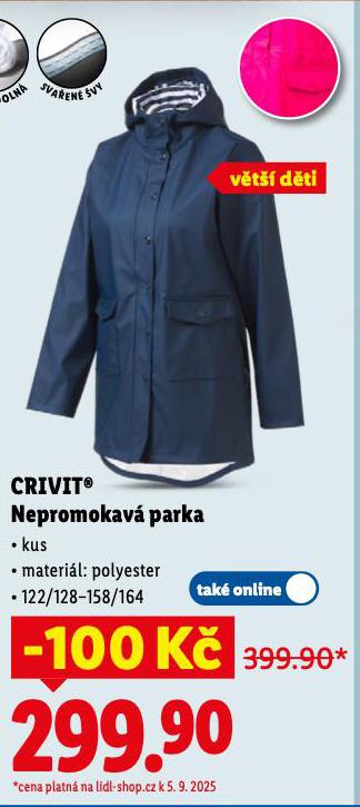 CRIVIT NEPROMOKAV PARKA
