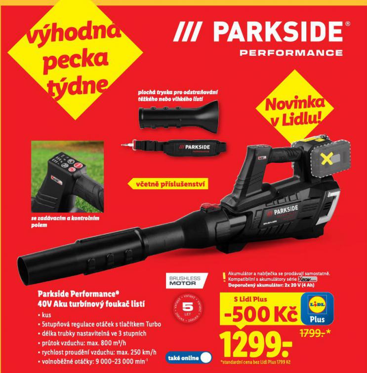 PARKSIDE 40V AKU TURBNOV FOUKA LIST