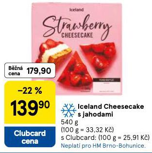 ICELAND CHEESECAKE S JAHODAMI