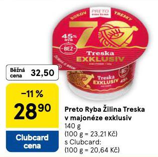 PRETO RYBA ILINA TRESKA V MAJONZE EXKLUSIV