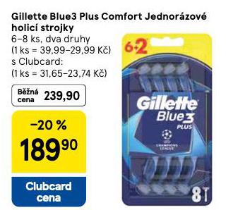 GILLETE BLUE3 JEDNORZOV HOLC STROJKY