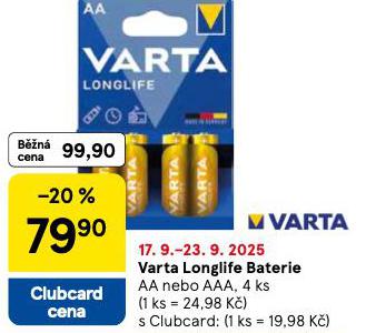 VARTA LONGLIFE BATERIE