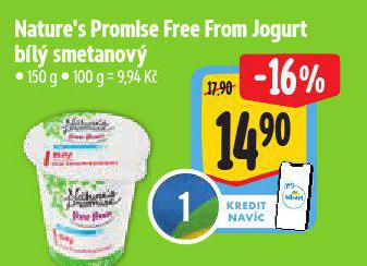 NATURES PROMISE FREE FROM JOGURT BIL SMETANOV