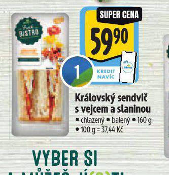 KRLOVSK SENDVI S VEJCEM A SLANINOU