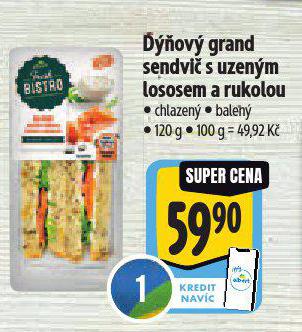 DOV GRAND SENDVI S UZENM LOSOSEM A RUKOLOU