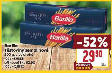 BARILLA TSTOVINY SEMOLINOV