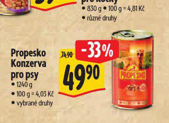 PROPESKO KONZERVA PRO PSY