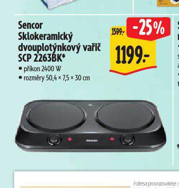 SENCOR SKLOKERAMICK DVOUPLOTNKOV VAI