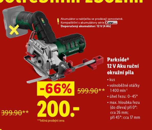 PARKSIDE 12 V AKU RUN OKRUN PILA