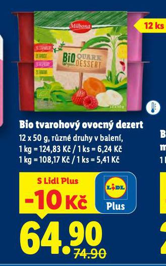 BIO TVAROHOV OVOCN DEZERT