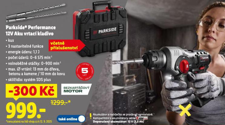 PARKSIDE PERFORMANCE 12V AKU VRTAC KLADIVO