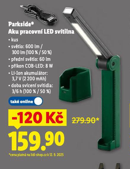 PARKSIDE AKU PRACOVN LED SVTILNA